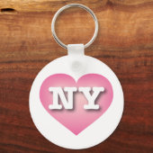 New York Pink Fade Heart - Ik hou van NY Sleutelhanger (Voorkant)