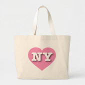 New York Pink Heart - Ik hou van NY Grote Tote Bag (Voorkant)