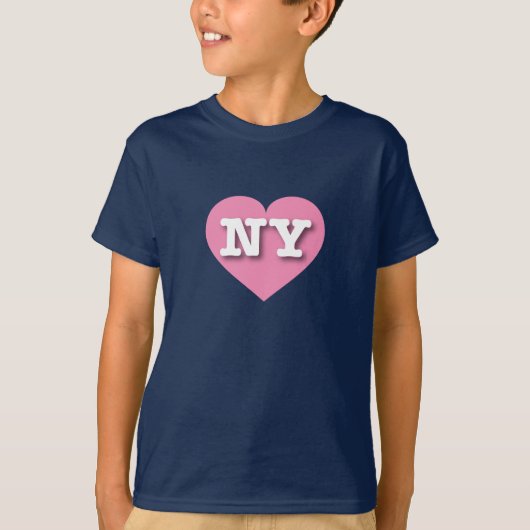 New York Pink Heart - Ik hou van NY T-shirt (Voorkant)