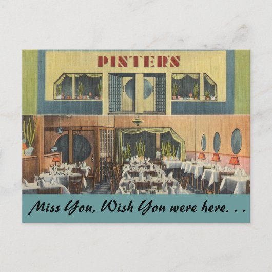 New York, Pinter's restaurant Briefkaart (Voorkant)
