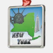 New York plattegrond, Standbeeld van de Vrijheid,  Metalen Ornament (Links)