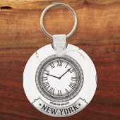 New York Pocket Watch Button Sleutelhanger (Voorkant)