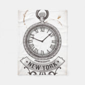 New York Pocket Watch Fleece Deken (Voorkant)