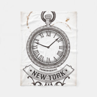 New York Pocket Watch Fleece Deken