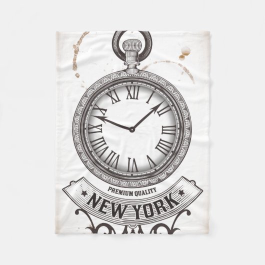 New York Pocket Watch Fleece Deken (Voorkant)