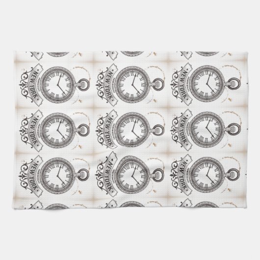 New York Pocket Watch Theedoek (Horizontaal)