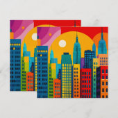 New York Pop Art Feestdagenkaart (Voorkant / Achterkant)