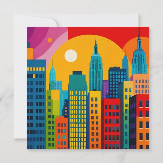 New York Pop Art Feestdagenkaart (Voorkant)