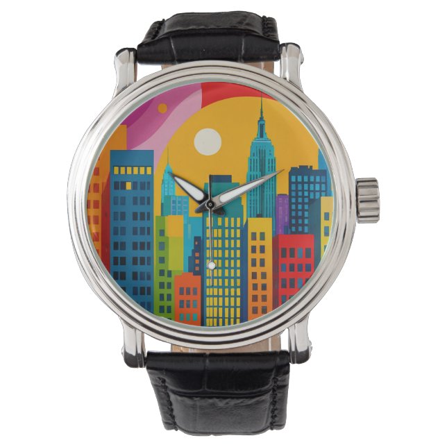 New York Pop Art Horloge (Voorkant)