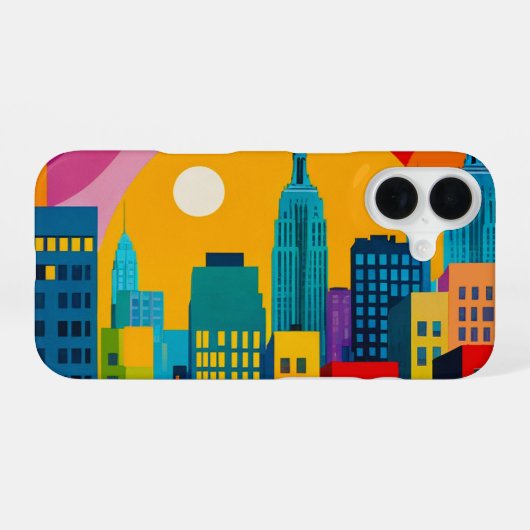 New York Pop Art iPhone 16 Hoesje (Achterkant horizontaal)