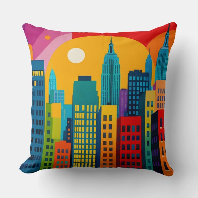 New York Pop Art Kussen (Voorkant)