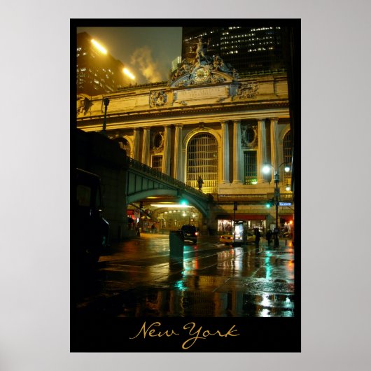 New York Poster Cityscape New York Night Print (Voorkant)