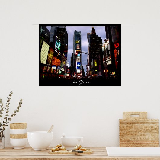 New York Poster Cityscape Times Square Night Print (Keuken)