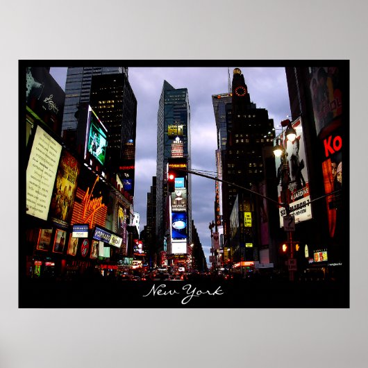 New York Poster Cityscape Times Square Night Print (Voorkant)