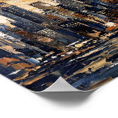 New York Poster Luxe Abstracte Olie Schilderij (Hoek)