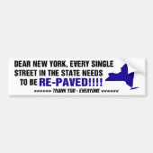 New York POTHOLES bumper sticker (Voorkant)