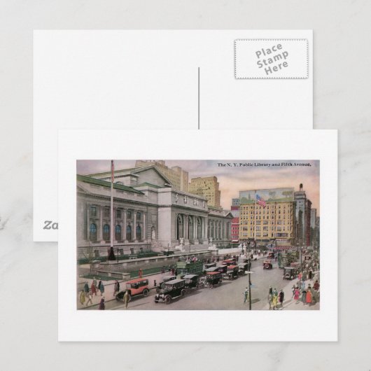 New York Public Library Briefkaart (Voorkant / Achterkant)