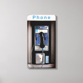 New York Public Pay Telefoon, Retro Telefoonhokje Canvas Afdruk