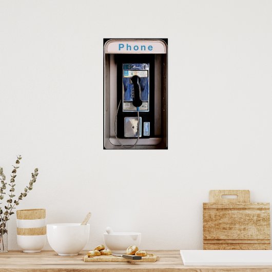 New York Public Pay Telefoon, Retro Telefoonhokje Poster (Keuken)