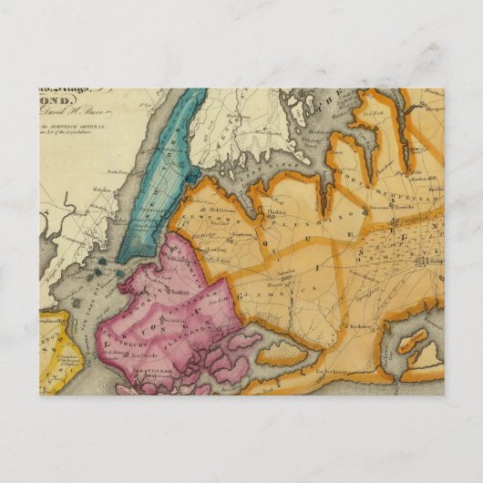 New York, Queens, Kings, Richmond counties Briefkaart (Voorkant)
