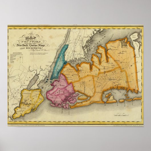 New York, Queens, Kings, Richmond counties Poster (Voorkant)