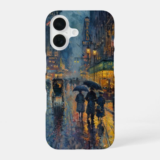 New York Rain iPhone 16 Hoesje (Achterkant)