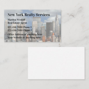 New York Real Estate Agent Visitekaartje