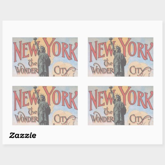  New York Rechthoek Stickers (Vel)