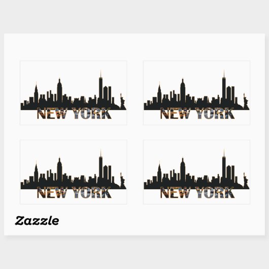 New York Rechthoekige Sticker (Vel)