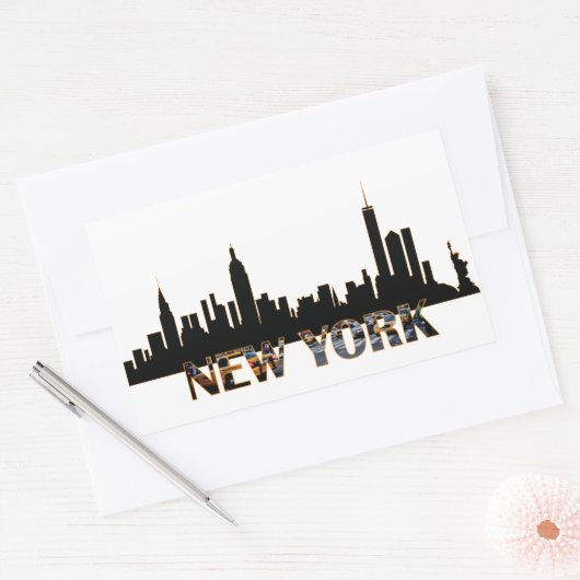 New York Rechthoekige Sticker (Envelop)