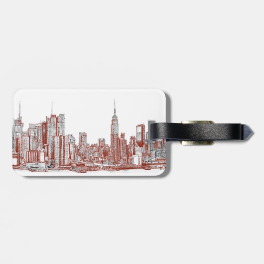 New York red black Bagagelabel (Achterkant horizontaal)