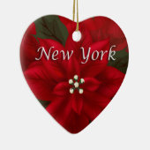 New York Red Poinsettia Heart Keepomwille Ornament (Rechts)