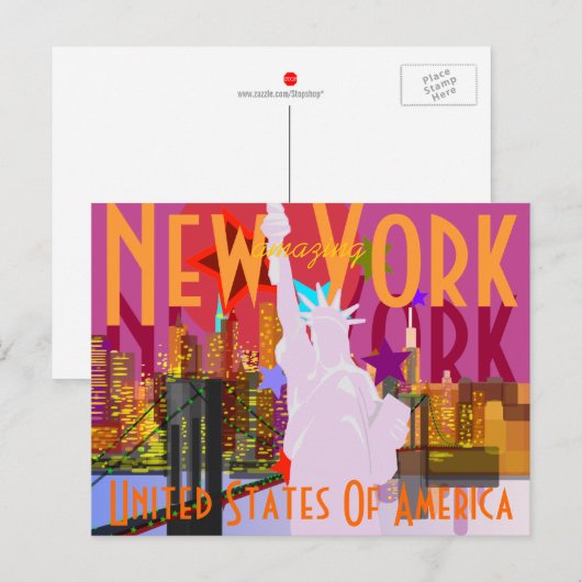  New York reizen Briefkaart (Voorkant / Achterkant)
