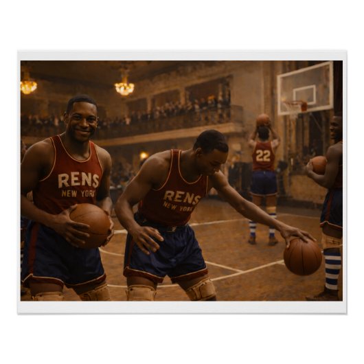 New York Rens Basketball Team Warmup Perfect Poster (Voorkant)