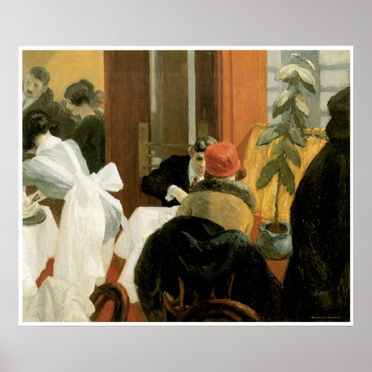 New York Restaurant c. 1922, Edward Hopper Poster (Voorkant)