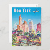 New York Rested USA Vintage Poster Briefkaart (Voorkant / Achterkant)