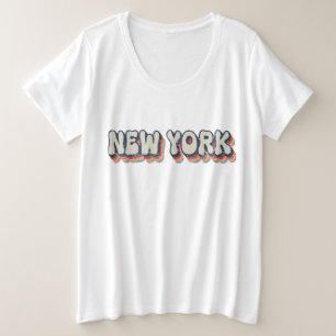 New York Retro 80s Chrome City Grote Maat T-shirt