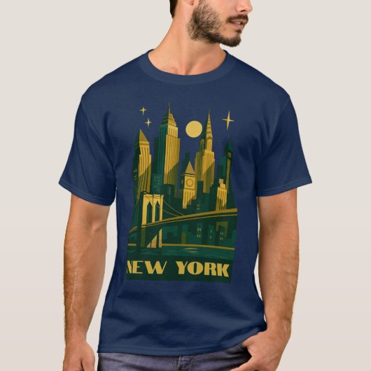New York Retro Art Deco T-shirt (Voorkant)
