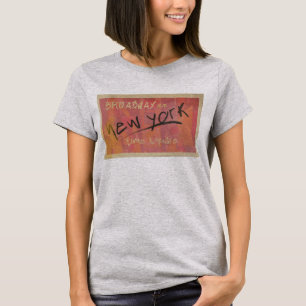 New York retro breedtevierkant T-shirt
