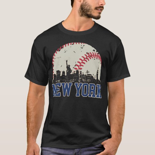 New York Retro honkballiefhebber ontmoet op Game D T-shirt (Voorkant)