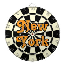 NEW YORK Retro Moderne Oranje tekst Zwart en Crème