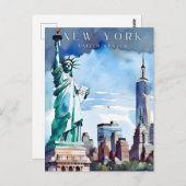 New York retro reizen briefkaart (Voorkant / Achterkant)