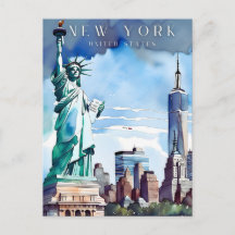 New York retro reizen briefkaart