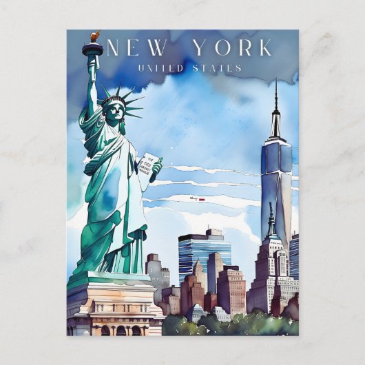 New York retro reizen briefkaart (Voorkant)