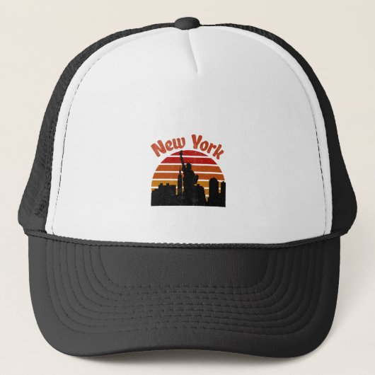 New York Retro Skyline Trucker Pet (Voorkant)