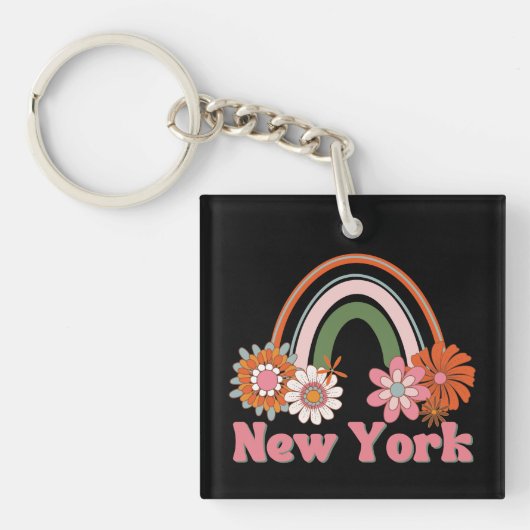 New York Retro Style Sleutelhanger (Voorkant)