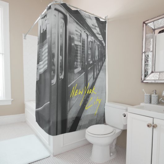 New York Retro Subway Douchegordijn (In situ)