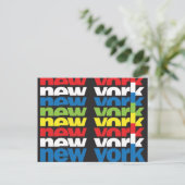 New York, retro tekstontwerp Briefkaart (Staand voorkant)