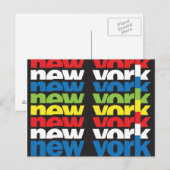 New York, retro tekstontwerp Briefkaart (Voorkant / Achterkant)