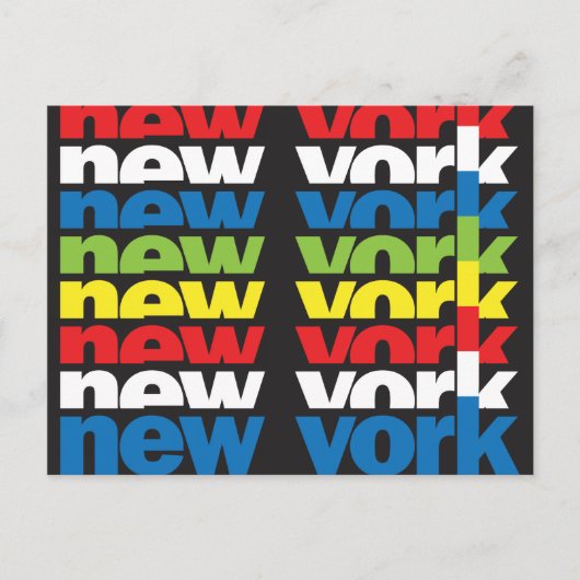 New York, retro tekstontwerp Briefkaart (Voorkant)